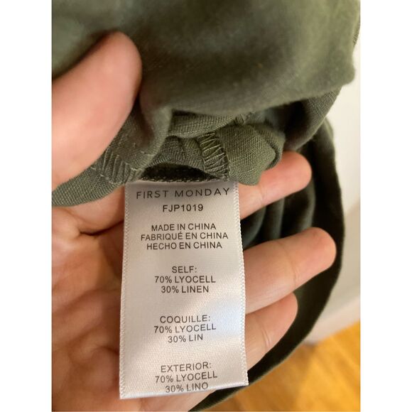 First Monday Olive Green keyhole belted jumpsuit - Picture 3 of 4